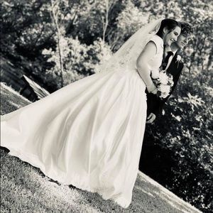 Ivory Satin Ballgown Wedding Dress
